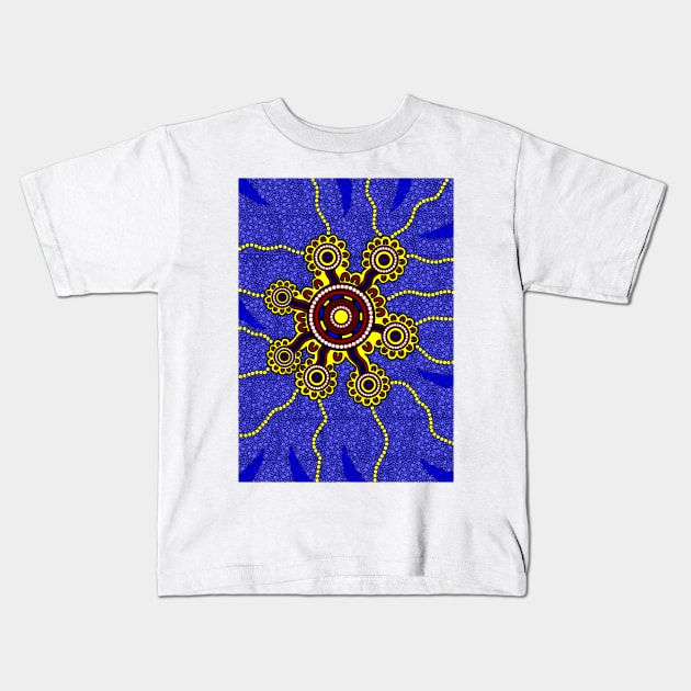 Aboriginal Art - Yellow Kids T-Shirt by hogartharts